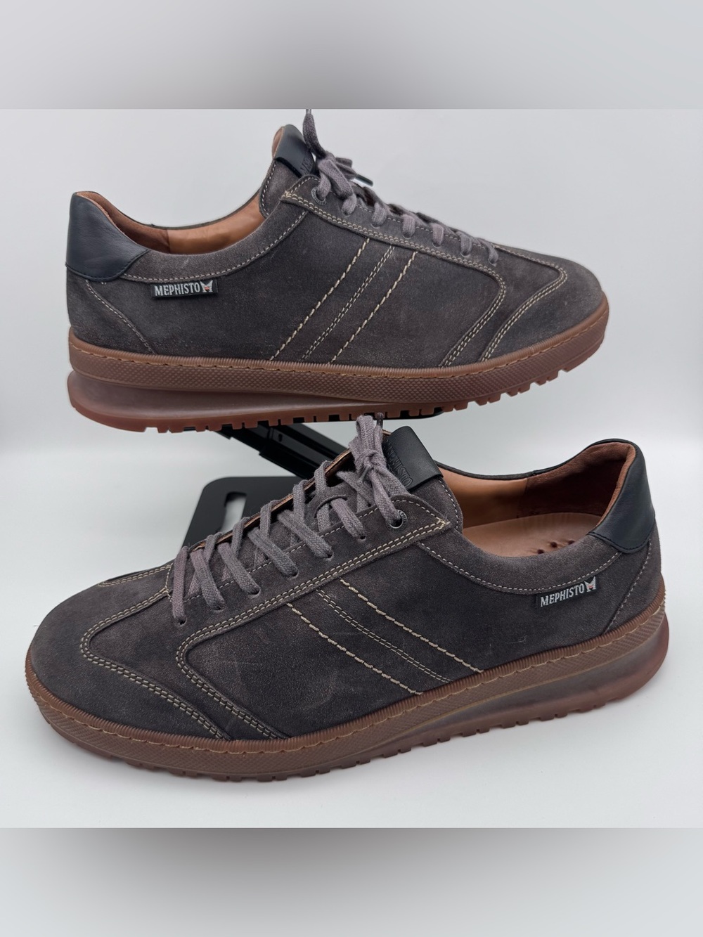 Mephisto Jumper Gray Suede Sneakers Men Size 10.5 Lace Up Comfort Shoes EUC - Picture 4 of 12